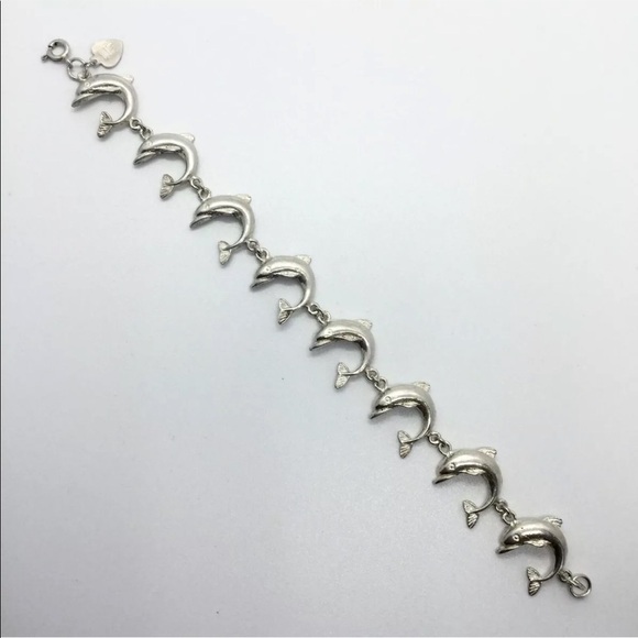 🐬 DOLPHIN LINK STERLING SILVER BRACELET 🐬 - Picture 4 of 7